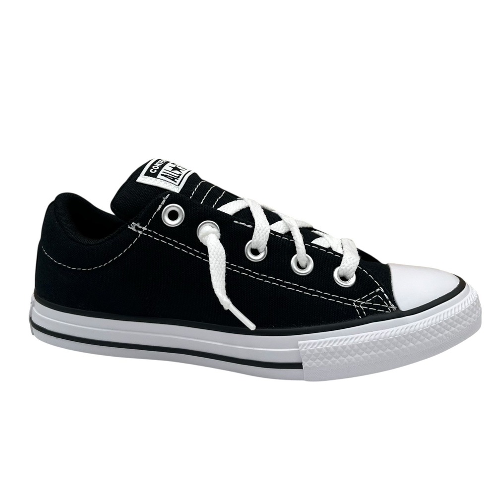 Converse Chuck Taylor Street Youth Boys Girls Low Top Sneaker Size 7 Black White - Picture 4 of 12